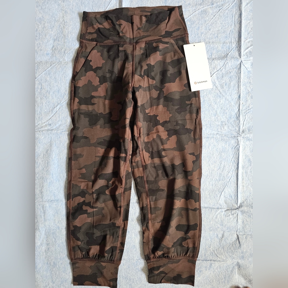 Lululemon Align High Rise Cropped Jogger Heritage 365 Camo Brown Earth Multi New